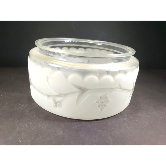 Vintage Light Shade Medallion Frosted Porch Hall Shade Fitter 6" Grapes Vine - Picture 1 of 8